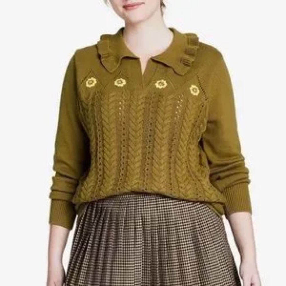 Sandy Liang x Target Olive Knit Sweater - Picture 2 of 6
